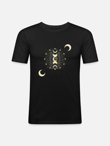 MOON STARS TAROT MAP - Men's Slim Fit T-Shirt - black