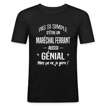 Maréchal Ferrant - T-shirt près du corps Homme - noir - Devant - Nik (191cm)