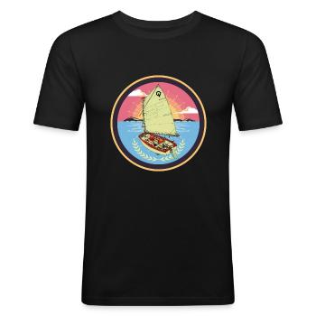 Optimist - Männer Slim Fit T-Shirt - Schwarz - Vorne - Nik (191cm)