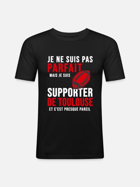 supporter rugby stade toulouse humour club TS - T-shirt près du corps Homme - noir