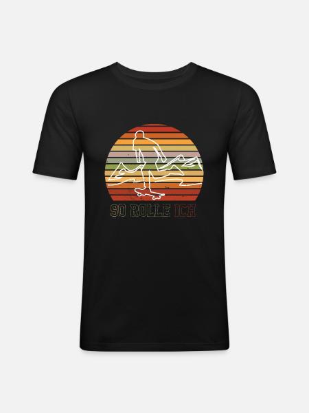 Skateboard Skateboarder Skating - Men's Slim Fit T-Shirt - black
