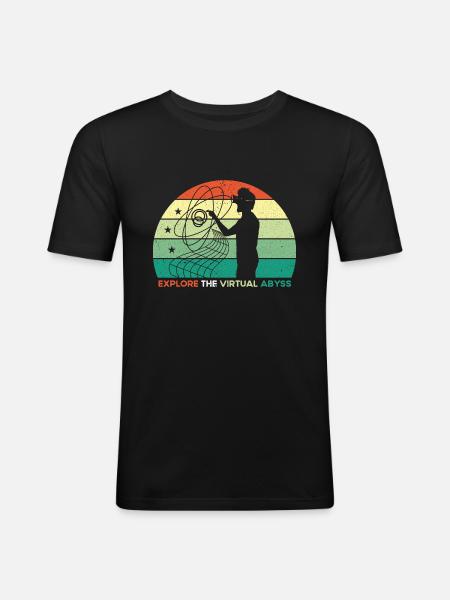 VR Glasses Virtual Reality Gaming - Men's Slim Fit T-Shirt - black