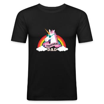 Unicorn Dad - cool sunglasses father - Men's Slim Fit T-Shirt - black - Front - Nik (191cm)