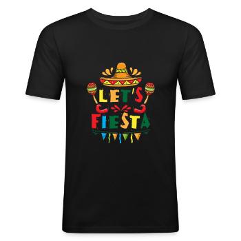 Let's Fiesta - sombrero mexican spanish holiday - Herre Slim Fit T-Shirt - sort - Foran - Nik (191cm)