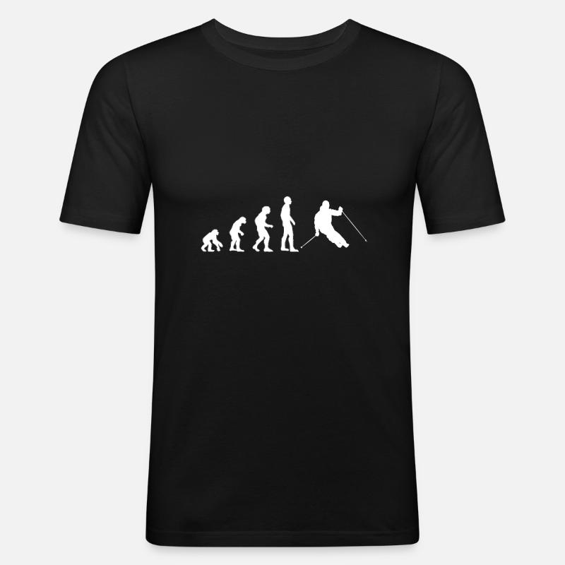 Ski evolution - Männer Slim Fit T-Shirt - Schwarz