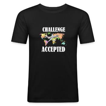 Globetrotter Urlaub T-Shirt Reise fliegen Ferien - Männer Slim Fit T-Shirt - Schwarz - Vorne - Nik (191cm)