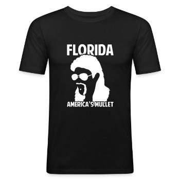 Florida America s Mullet - Männer Slim Fit T-Shirt - Schwarz - Vorne - Nik (191cm)