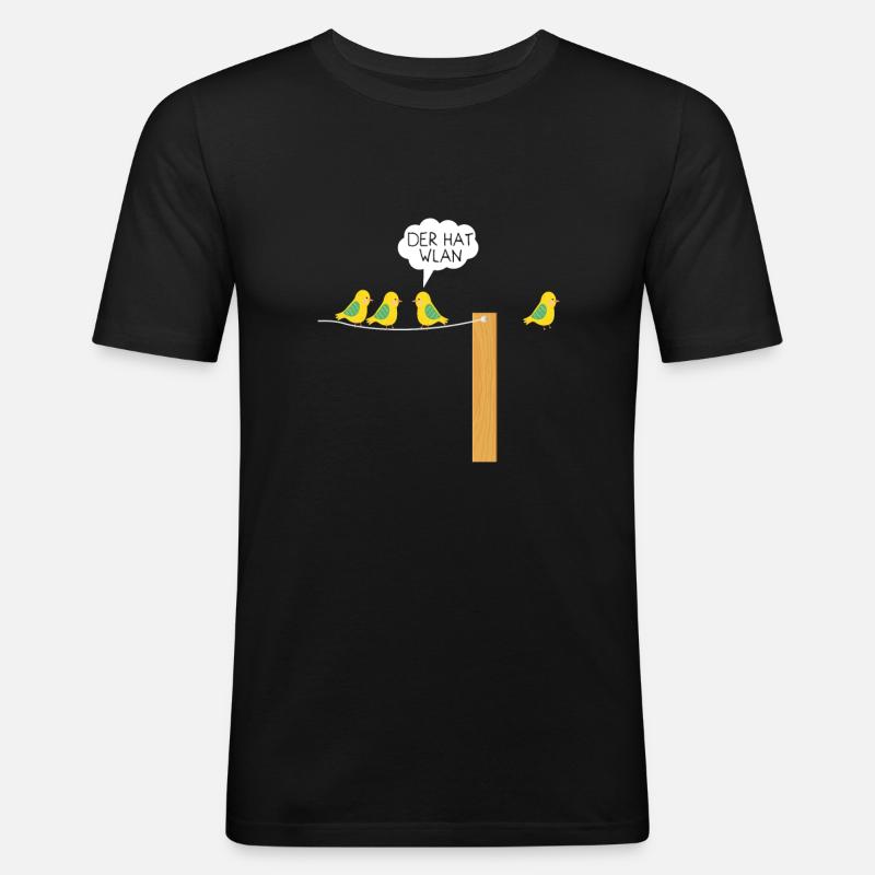 Der hat WLAN - Männer Slim Fit T-Shirt - Schwarz