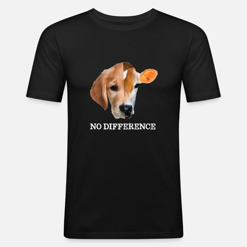 No difference Vegan - Männer Slim Fit T-Shirt - Schwarz