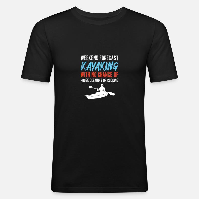 KAYAKING: Kayaking Forecast - Männer Slim Fit T-Shirt - Schwarz