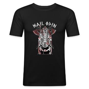 Hail Odin Warrior Valhalla Beard Heide Pride Honor - T-shirt près du corps Homme - noir - Devant - Nik (191cm)