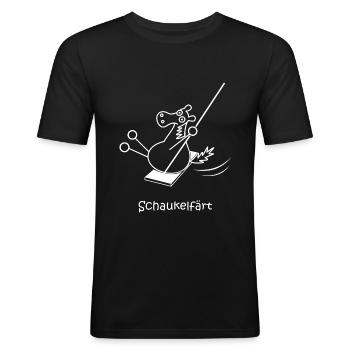 Schaukelfärt, färt, Schaukel, schaukeln, Pferd - Männer Slim Fit T-Shirt - Schwarz - Vorne - Nik (191cm)