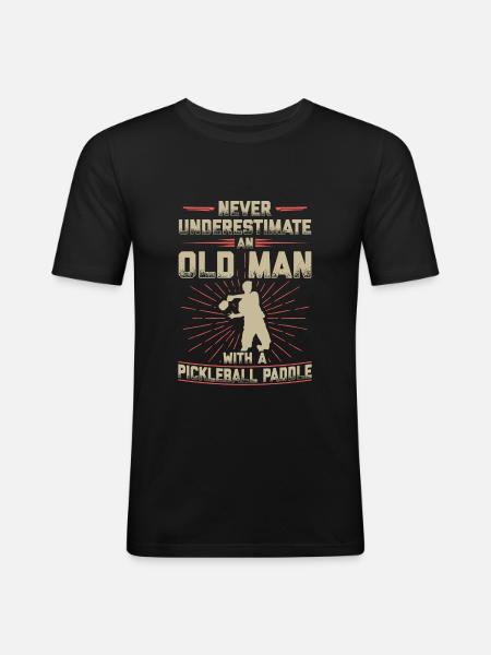 Pickleball pickleball player gift - Men's Slim Fit T-Shirt - black