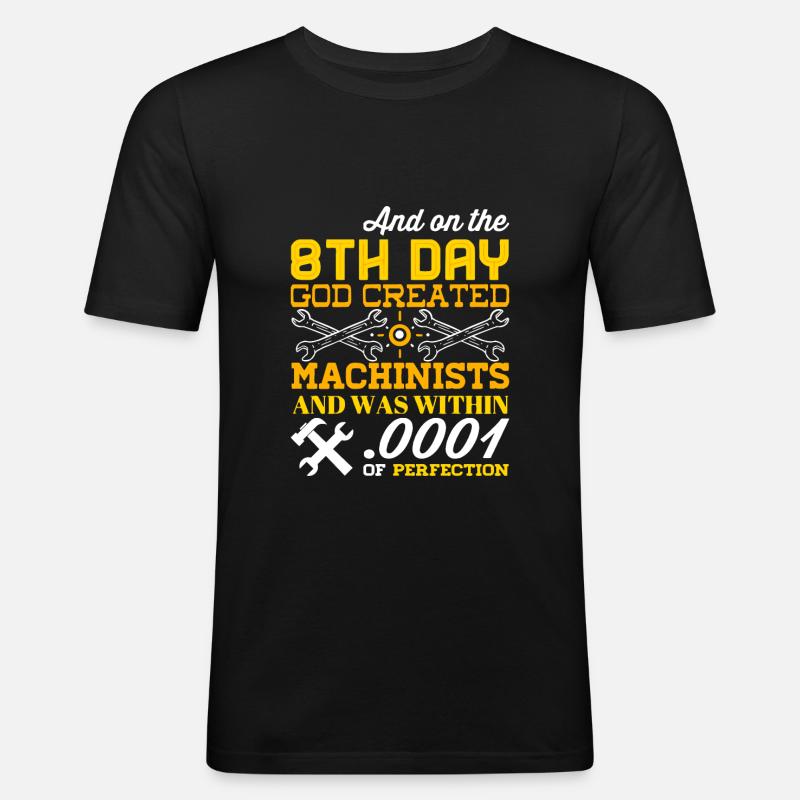 Machinist CNC Programming Machining - Men's Slim Fit T-Shirt - black