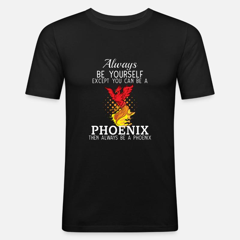 Phoenix Bird Mythical Creature - Männer Slim Fit T-Shirt - Schwarz