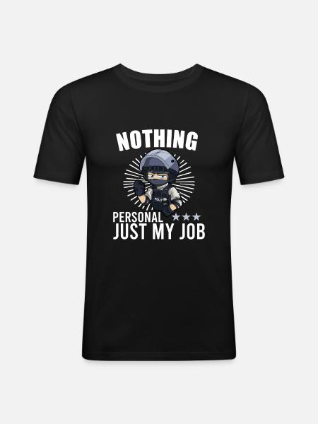 Police Cop Officer Police Office - Men's Slim Fit T-Shirt - black