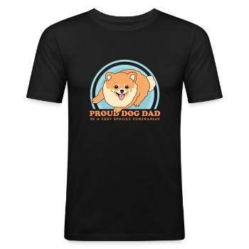 Poméranien Dad Zwergspitz Dog Owner Cadeau - T-shirt près du corps Homme - noir - Devant - Nik (191cm)