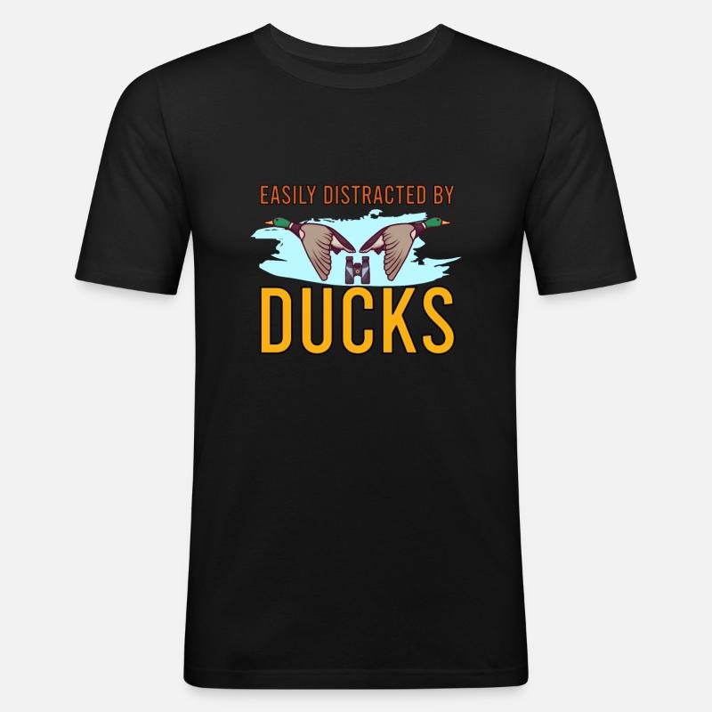 Entenjagd Entenjäger Vogeljagd - Männer Slim Fit T-Shirt - Schwarz