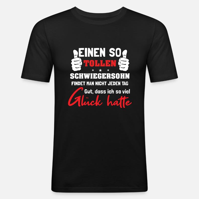 Schwiegersohn Schwiegermutter Schwiegervater - Männer Slim Fit T-Shirt - Schwarz