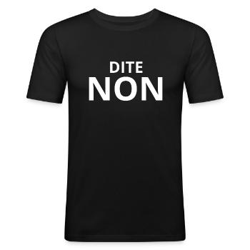 Dite non - T-shirt près du corps Homme - noir - Devant - Nik (191cm)