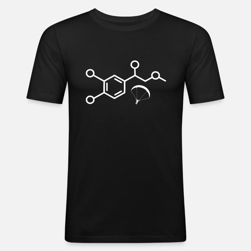 Adrénaline Parapente - T-shirt près du corps Homme - noir