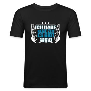 Windsurfen ist meine Pause vom Stress Windsurfer - Männer Slim Fit T-Shirt - Schwarz - Vorne - Nik (191cm)