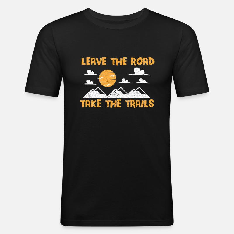Backpacking Wandern Backpacking Rucksackreisen - Männer Slim Fit T-Shirt - Schwarz