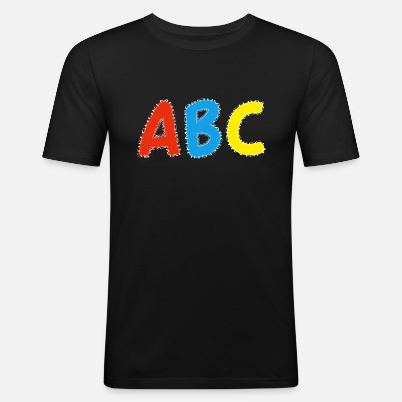 ABC- Schulstart, Schukind - Männer Slim Fit T-Shirt - Schwarz
