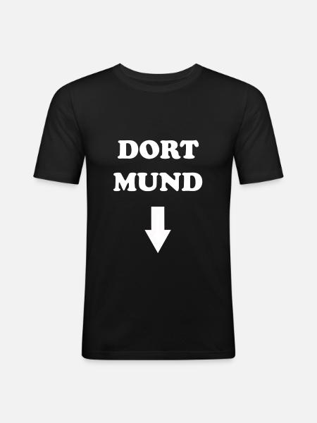 DORT MUND - Männer Slim Fit T-Shirt - Schwarz