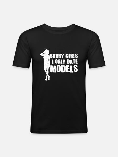 Model Only dates Models Modelmaße - Männer Slim Fit T-Shirt - Schwarz