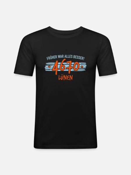 Früher 4670 Lünen - Männer Slim Fit T-Shirt - Schwarz