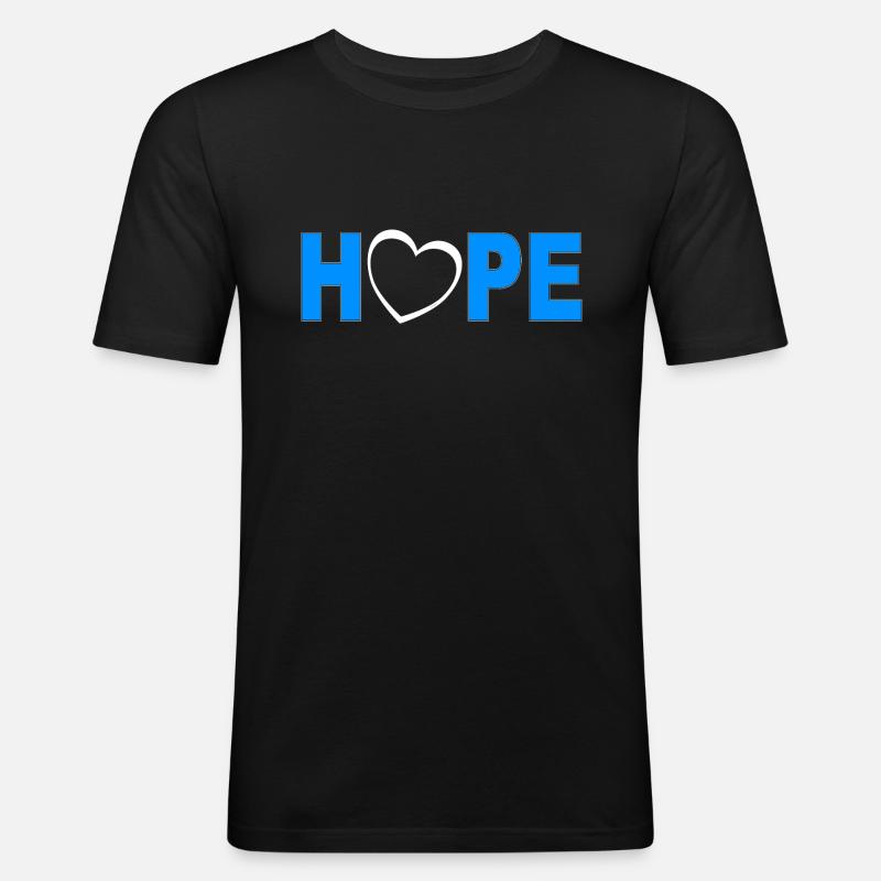 Hope mit Herz - Männer Slim Fit T-Shirt - Schwarz