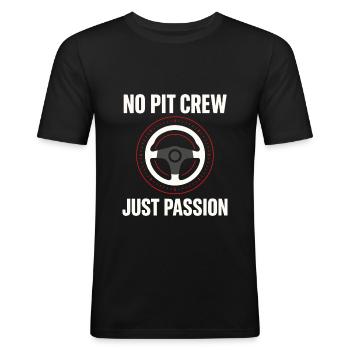 Sim Racing Simulator Cockpit Esports Racer - Männer Slim Fit T-Shirt - Schwarz - Vorne - Nik (191cm)