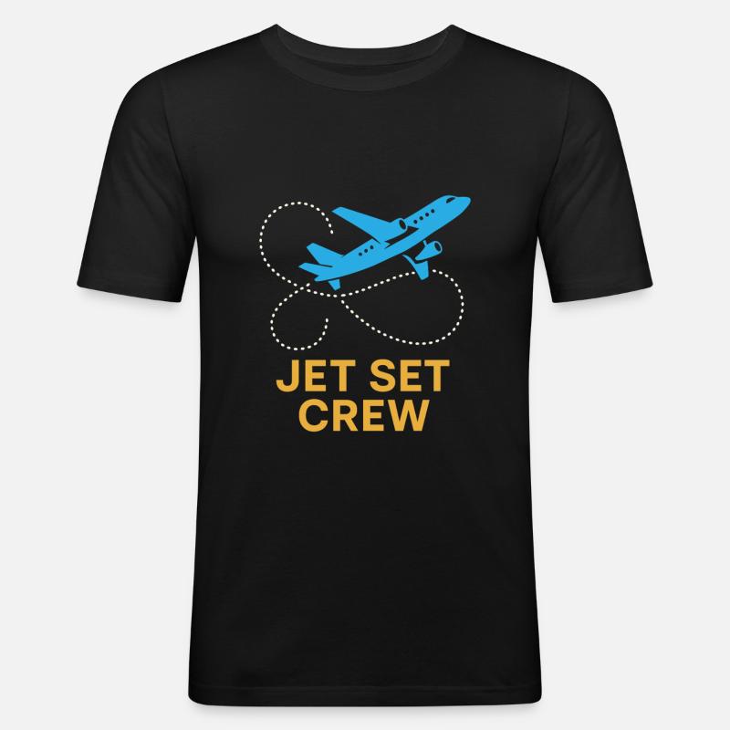 Flugbegleiter Kabinencrew Leben Luftfahrt - Männer Slim Fit T-Shirt - Schwarz