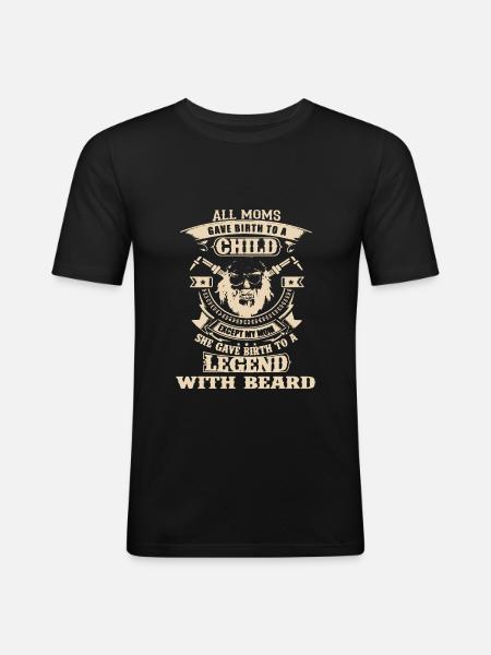 Bart Beard - Männer Slim Fit T-Shirt - Schwarz