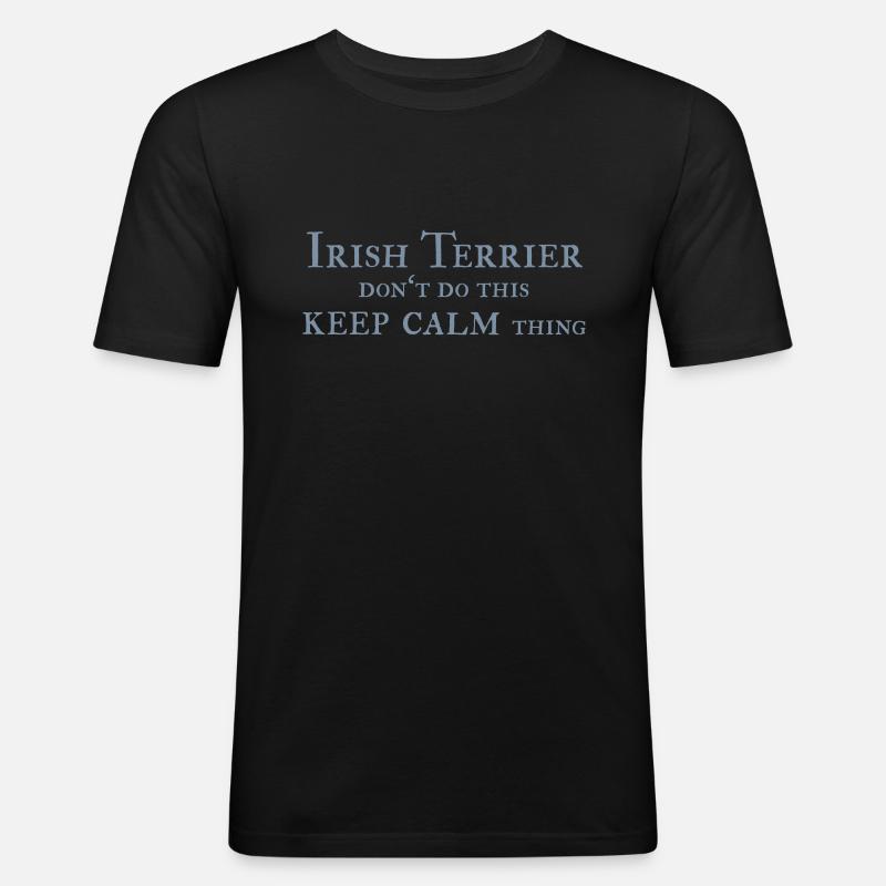 Irish Terrier keep calm - Männer Slim Fit T-Shirt - undefined