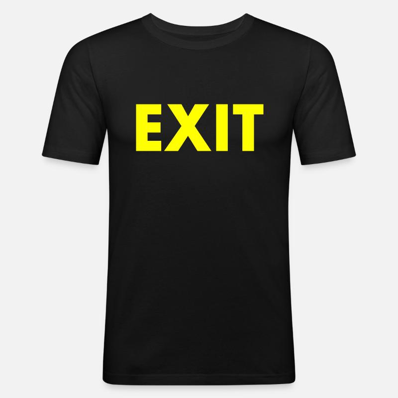 Exit - Männer Slim Fit T-Shirt - Schwarz