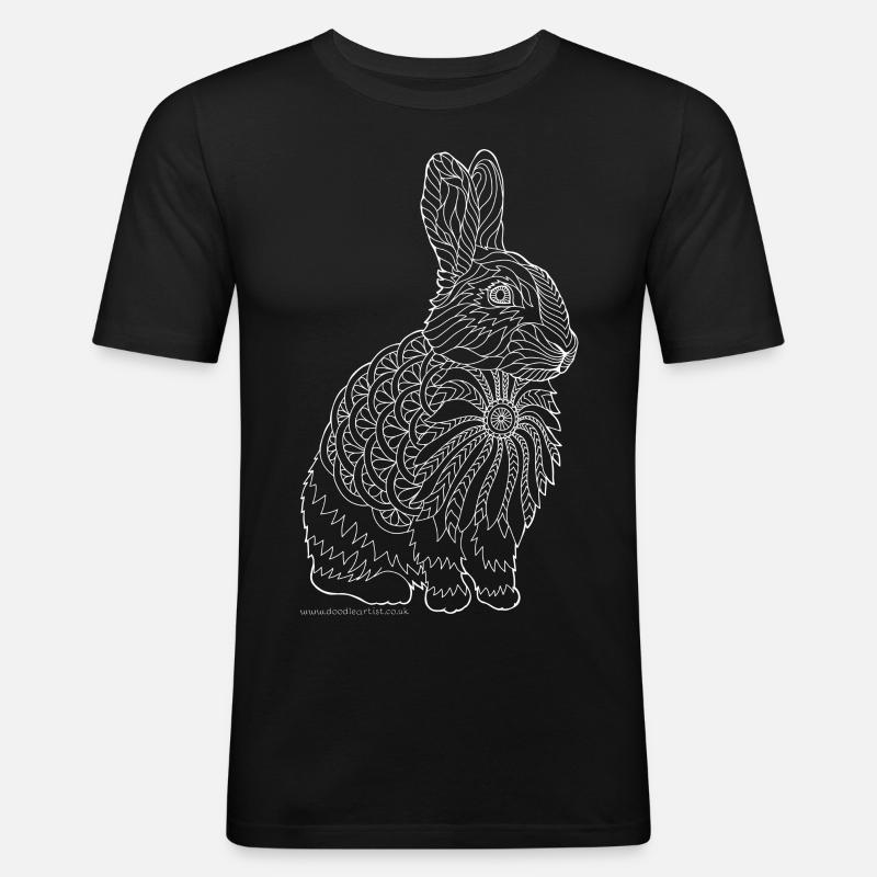 Hasen design weiß - Männer Slim Fit T-Shirt - Schwarz