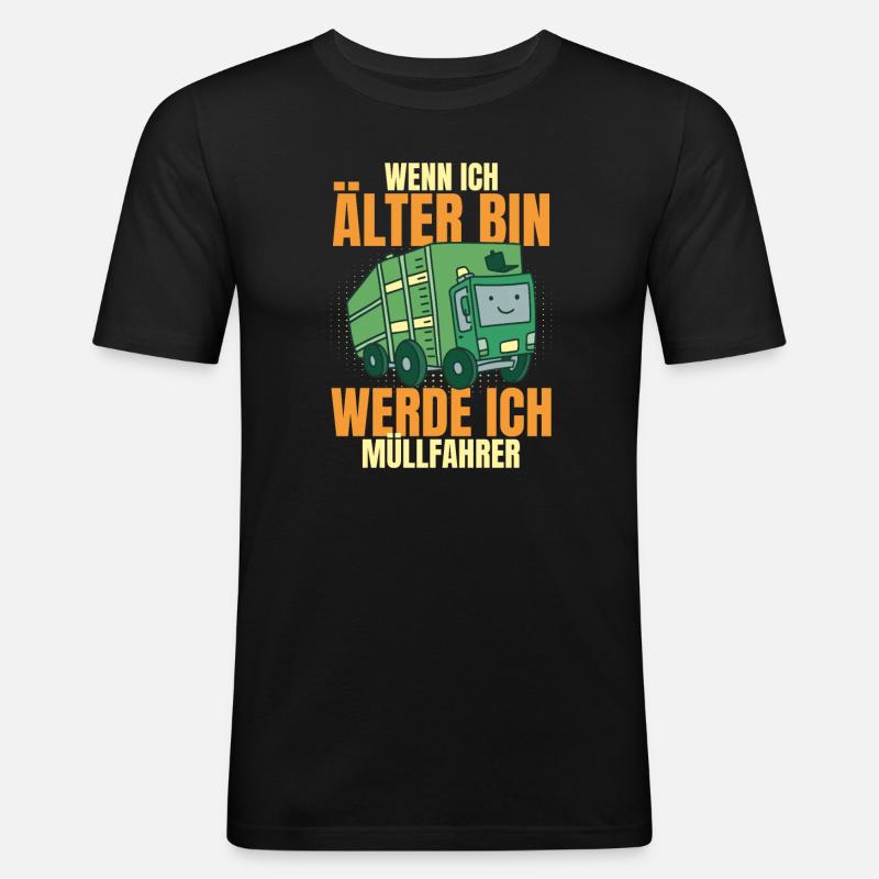 Nachwuchs Müllmann Müllabfuhr - Männer Slim Fit T-Shirt - Schwarz