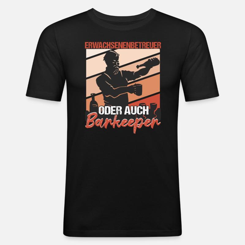 Barkeeper Bartending - Männer Slim Fit T-Shirt - Schwarz