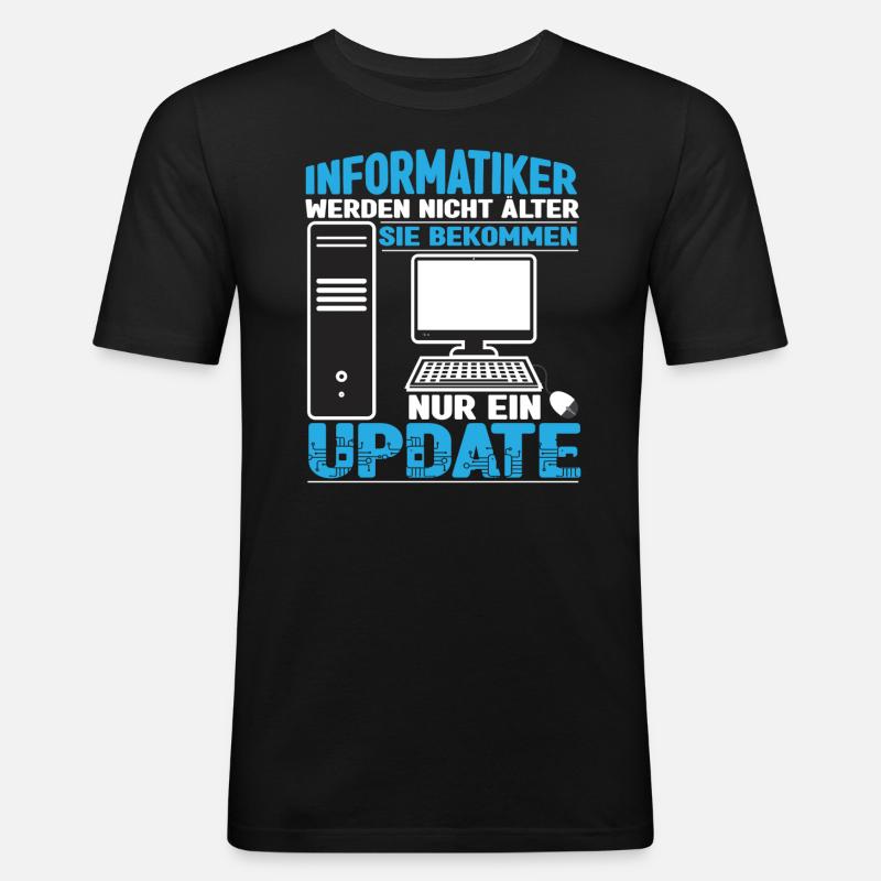Informatiker werden nicht älter - Männer Slim Fit T-Shirt - Schwarz