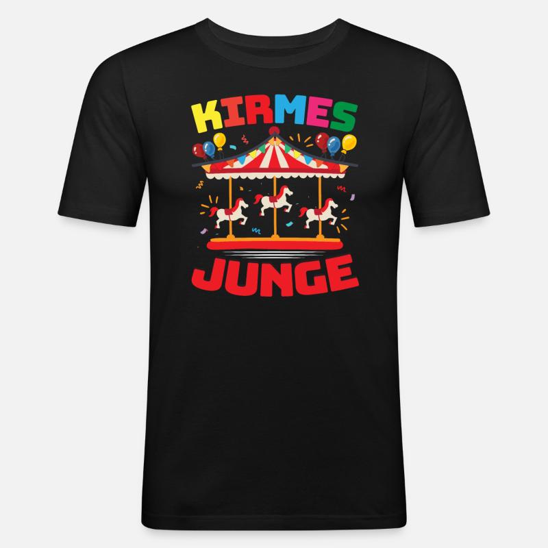 Kirmes Junge - Männer Slim Fit T-Shirt - Schwarz