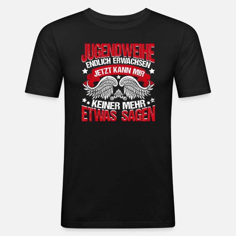 Jugendweihe Endlich erwachsen - Männer Slim Fit T-Shirt - Schwarz