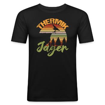 Drachenflieger Pilot Thermik-Jäger - Männer Slim Fit T-Shirt - Schwarz - Vorne - Nik (191cm)