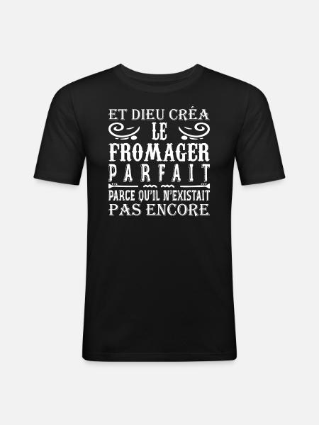 Fromager Cadeau Drôle Fromage Fromagerie - T-shirt près du corps Homme - noir