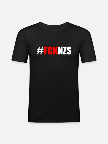 Fck nzs - Männer Slim Fit T-Shirt - Schwarz