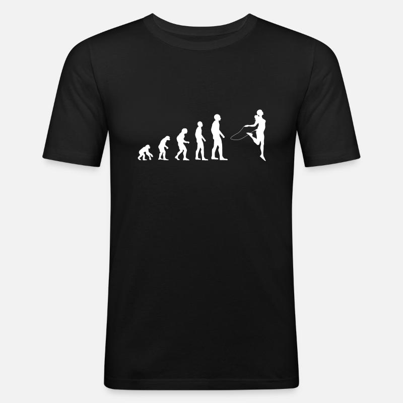 Skipping rope Rope Jumping Evolution - Men's Slim Fit T-Shirt - black