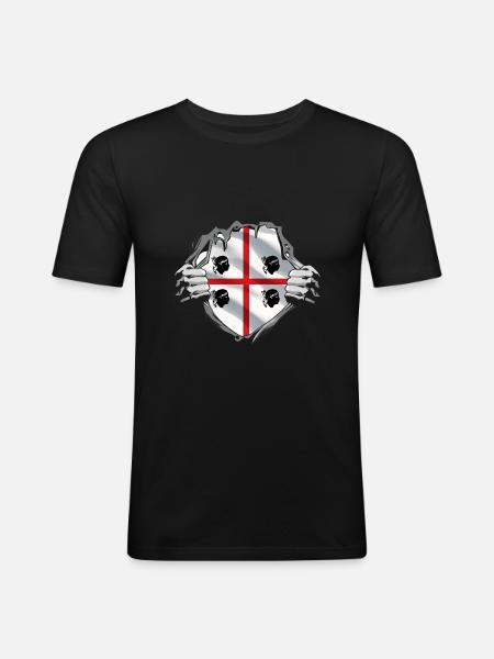 Sardinia Flag Superheroes Sardinian Flag - Men's Slim Fit T-Shirt - black