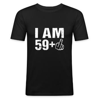 I on the 59+ 60th birthday Humor 60 years - Men's Slim Fit T-Shirt - black - Front - Nik (191cm)