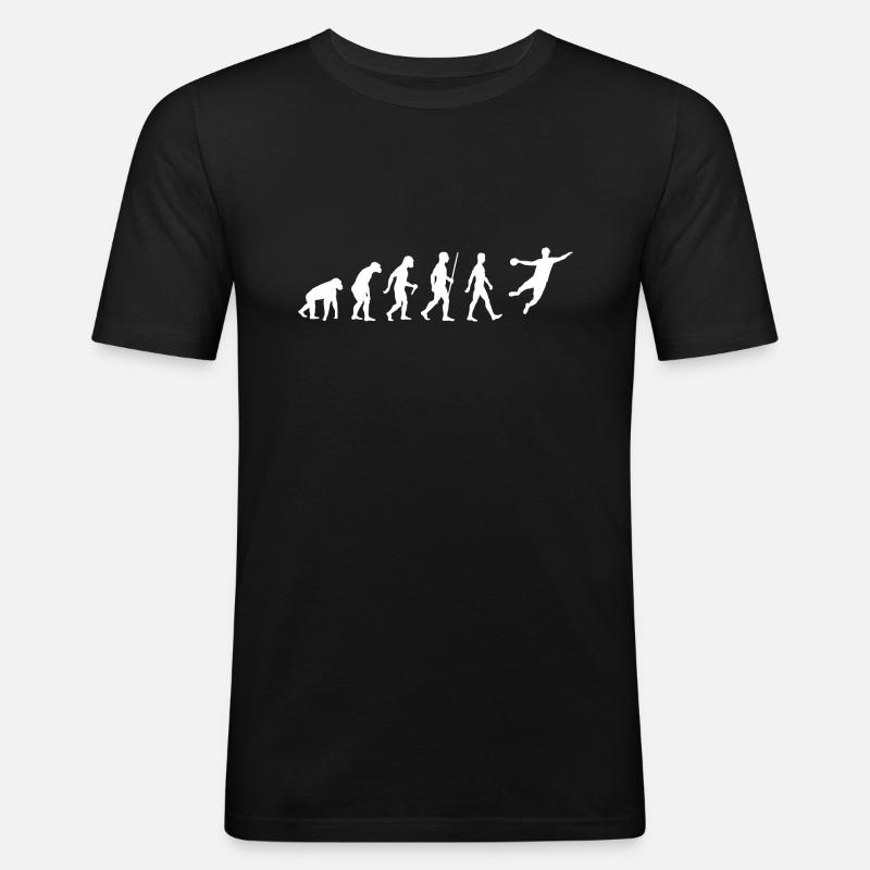 Handballer Evolution Handball - Männer Slim Fit T-Shirt - Schwarz